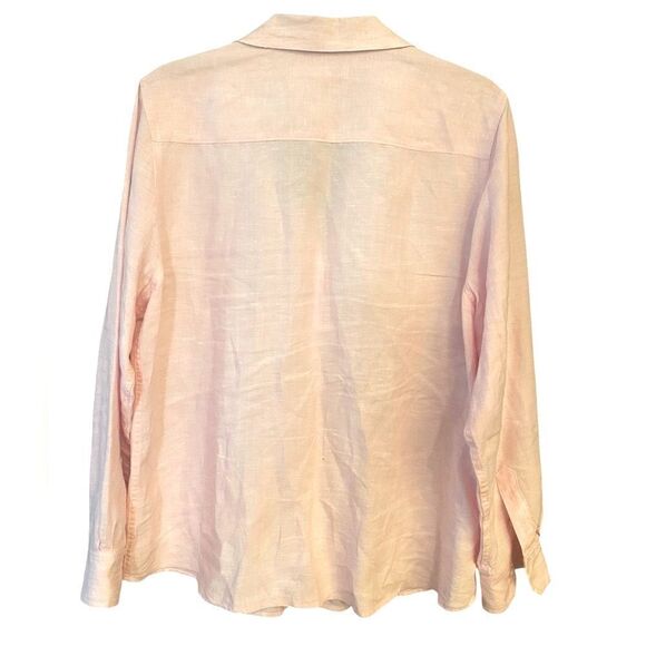 Tommy Bahama Sz L Classic Pink Linen Long Sleeve Collar Button Down Shirt - Picture 2 of 8